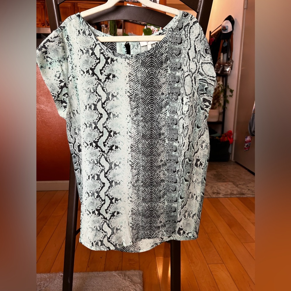 Joie Silk Snake Print Tunic Top Size Small